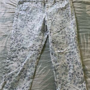 Westport Floral Print Women's Jeans - Blue and White